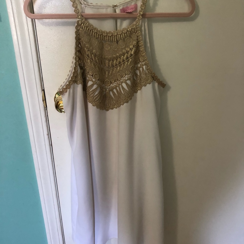 white and gold lilly pulitzer slip dress